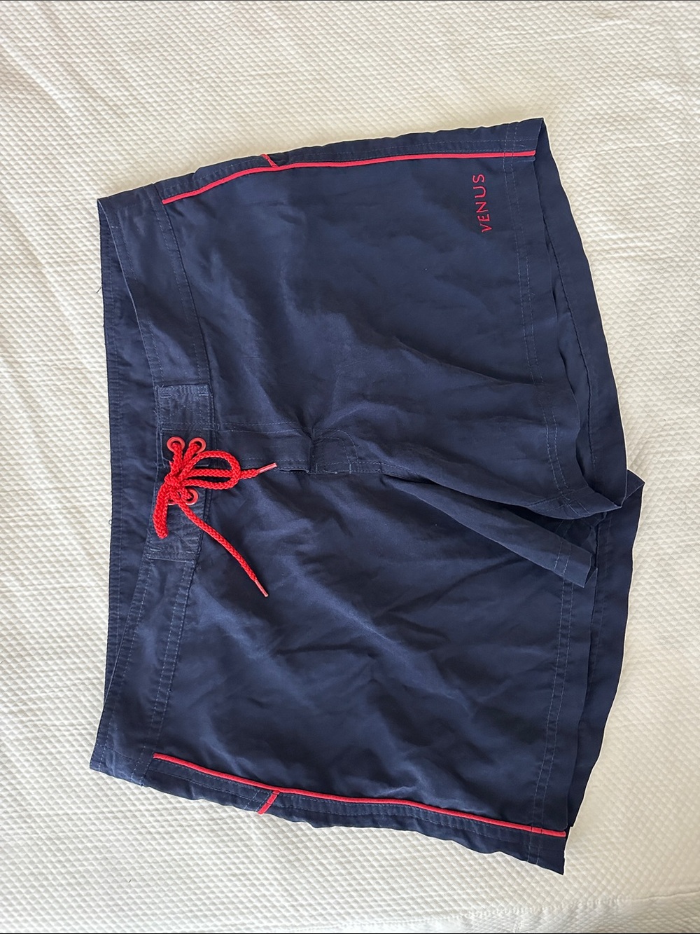 VENUS Navy Board Shorts | Red Contrast Trim | Size 12
